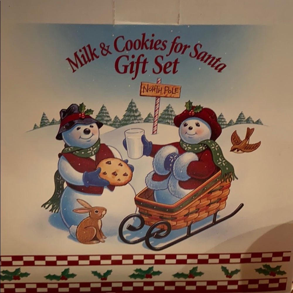 Longaberger Christmas milk and cookies for Santa